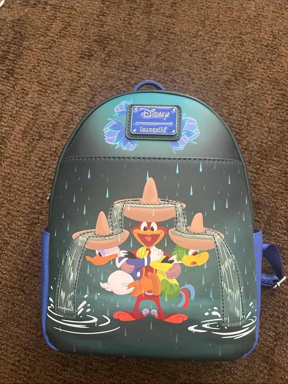 Disney x Loungefly Three Cabaleros Fountain Scene Mini Backpack - Teal/Blue